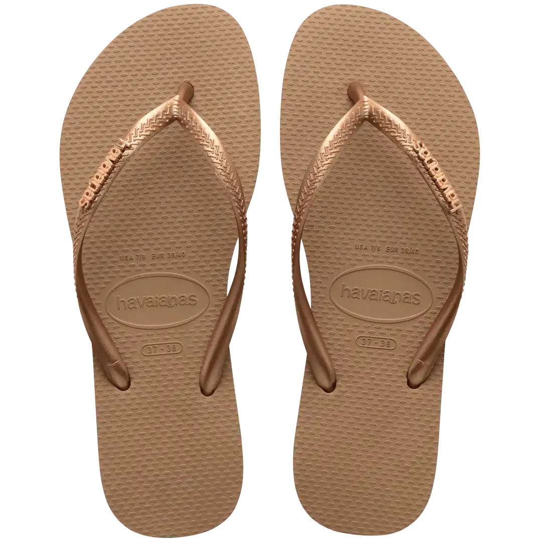 Women's Slim Logo Metallic Flip Flops Main image