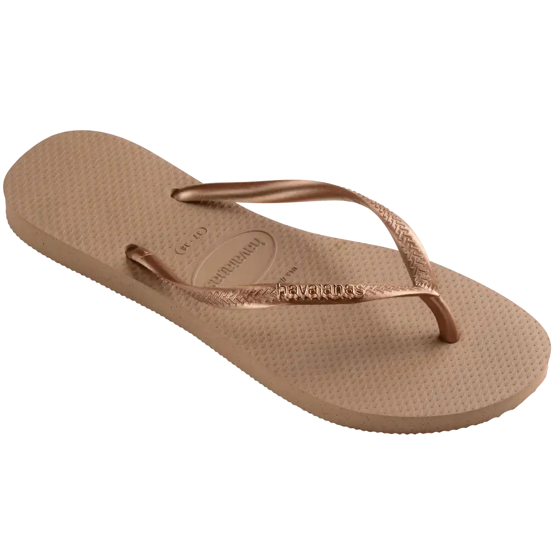 Women's Slim Logo Metallic Flip Flops Secondary image