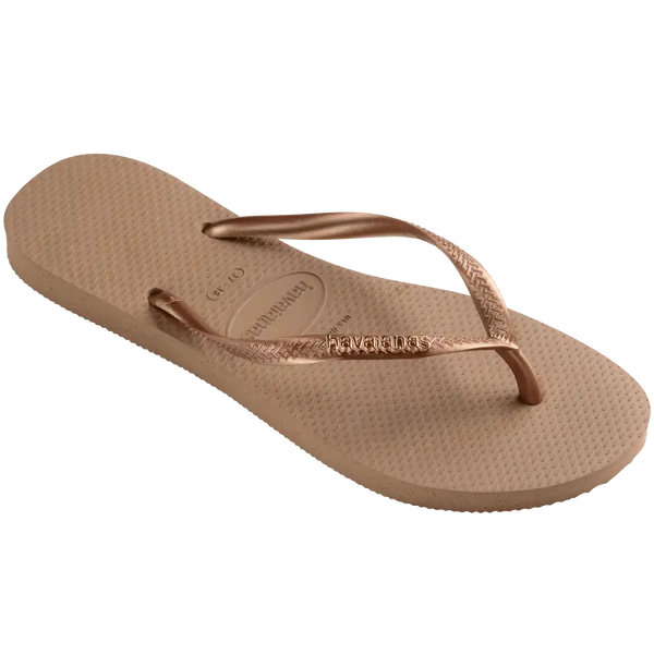 Women's Slim Logo Metallic Flip Flops