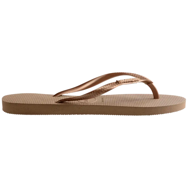Women's Slim Logo Metallic Flip Flops