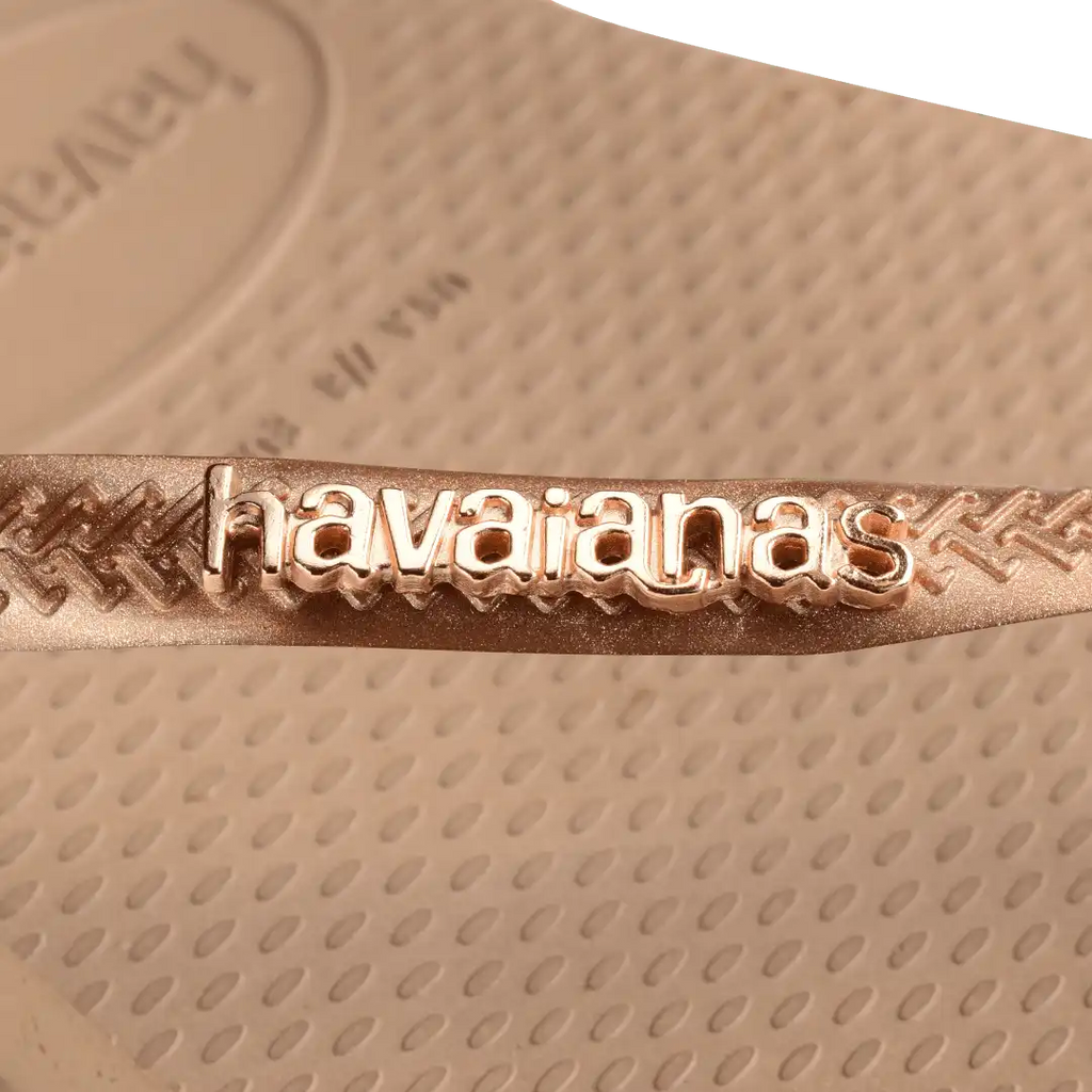 Women's Slim Logo Metallic Flip Flops