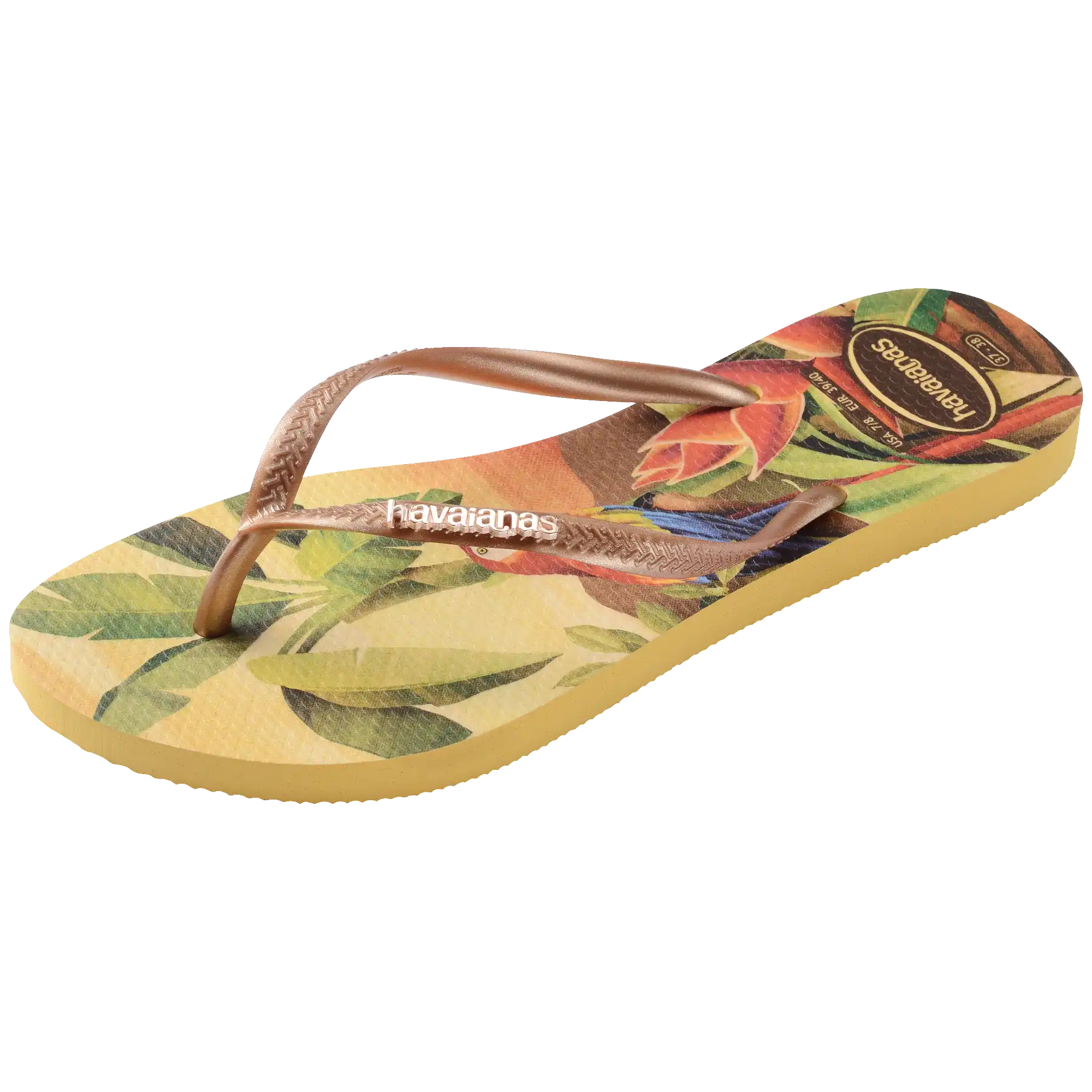 Women's Slim Tropical Flip Flops Secondary image