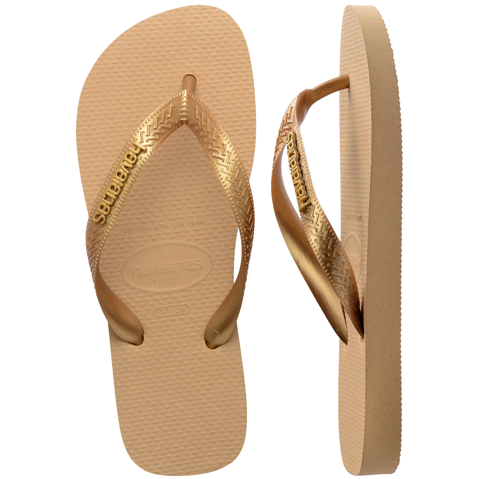 Women's Top Logo Metallic Flip Flops Secondary image