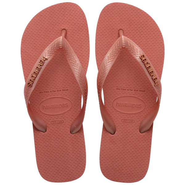 Women's Top Logo Metallic Flip Flops