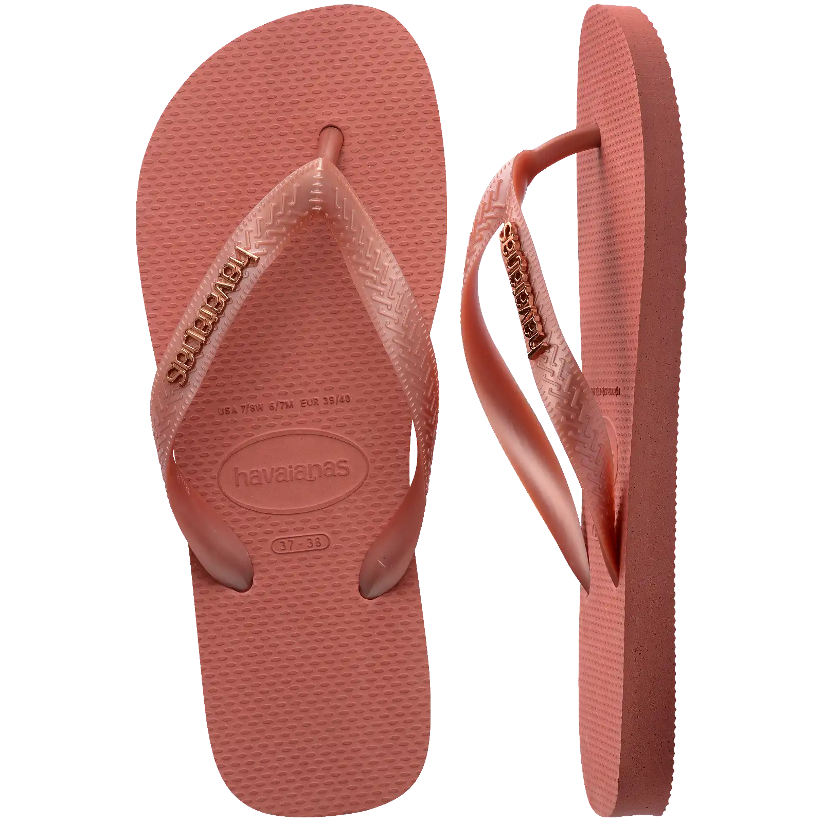 Women's Top Logo Metallic Flip Flops Secondary image