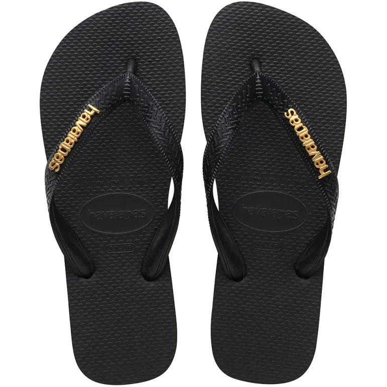Women's Top Logo Metallic Flip Flops Main image
