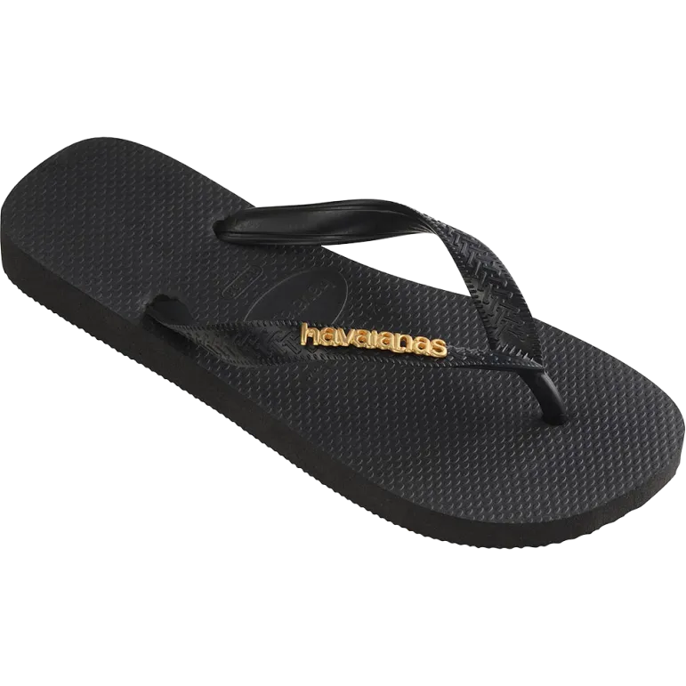 Women's Top Logo Metallic Flip Flops Secondary image