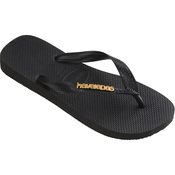Women's Top Logo Metallic Flip Flops