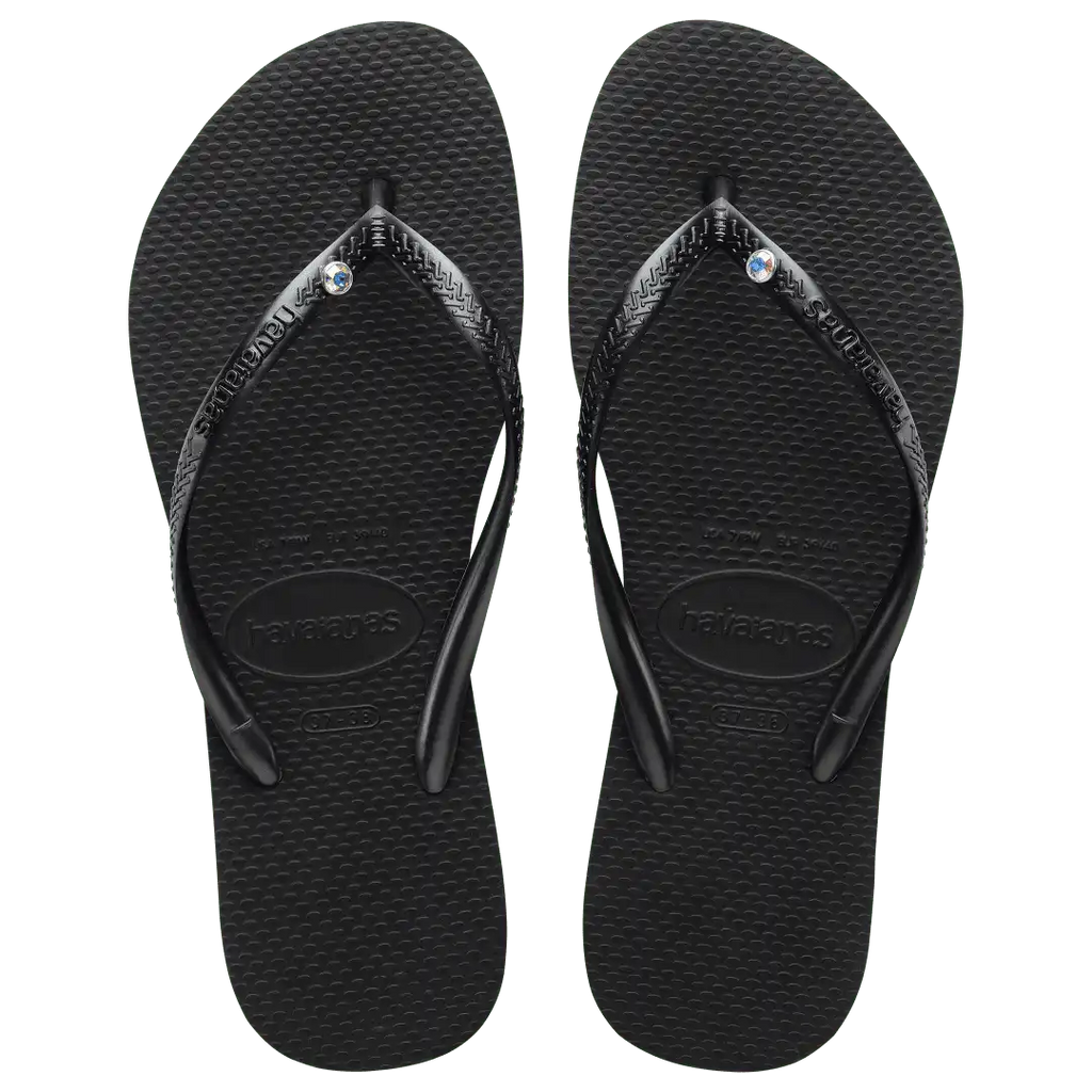 Women's Slim Crystal Flip Flops