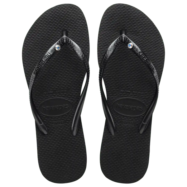 Women's Slim Crystal Flip Flops