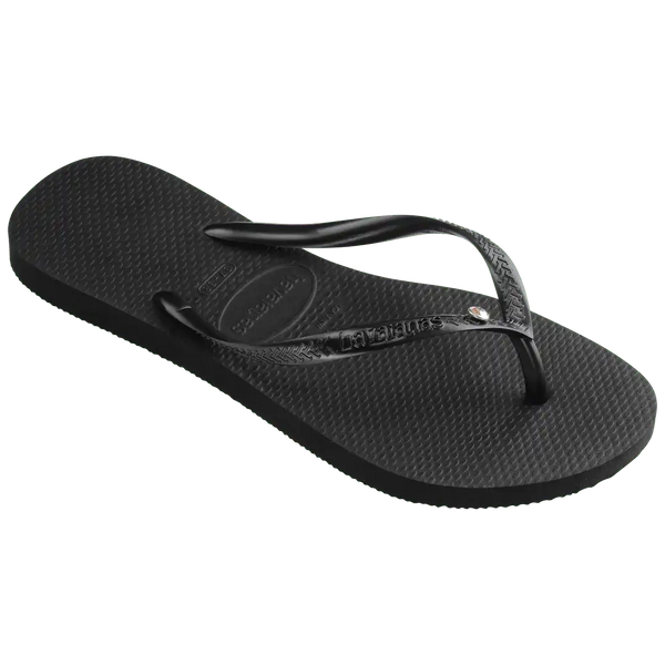 Women's Slim Crystal Flip Flops