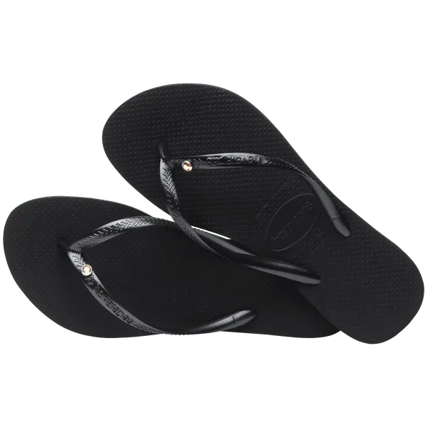 Women's Slim Crystal Flip Flops