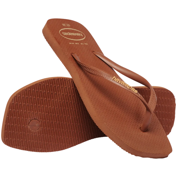 Women's Slim Square Logo Pop Up Flip Flops