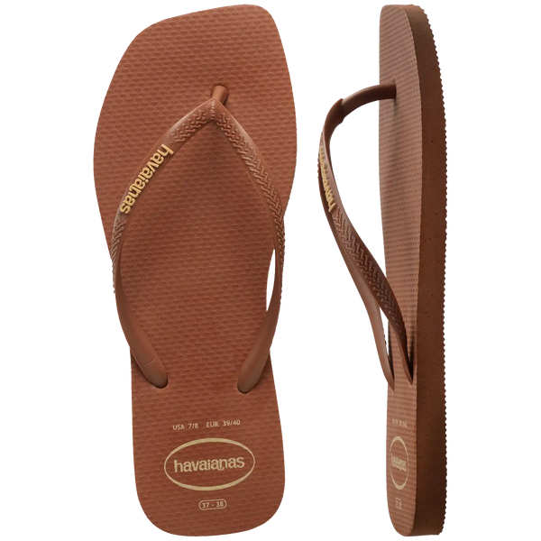 Women's Slim Square Logo Pop Up Flip Flops