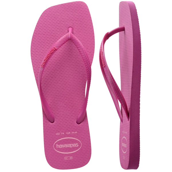 Women's Slim Square Logo Pop Up Flip Flops
