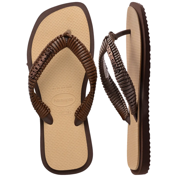 Women's Top Square Fusion Boho Flip Flops